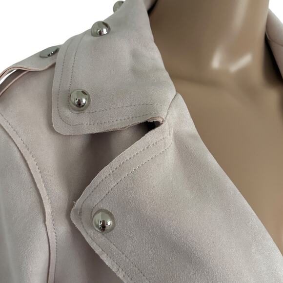 Upcycled by Me Blush Faux Leather Fringe Jacket Horse Graphic Western Coquette - Picture 5 of 10